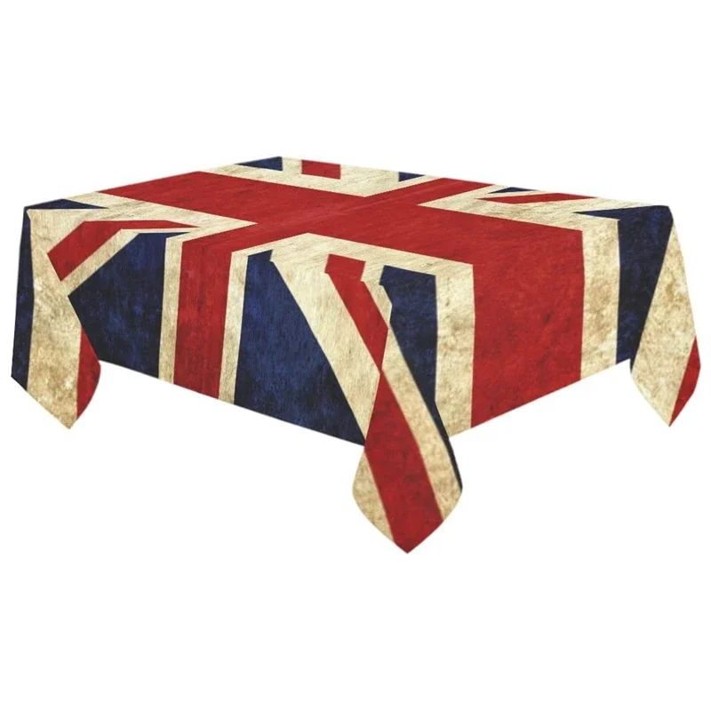 

Grungy Union Jack Flag Home Decor Vintage Great Britain British Modern Fabric Desk Cover Table Cloth