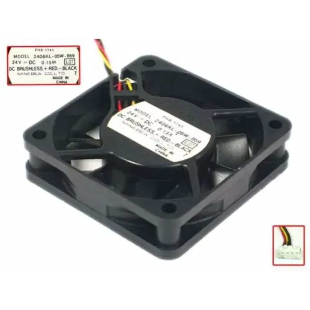 

NMB-MAT 2406KL-05W-B59 L07 DC 24V 0.13A 3-Wire 60x60x15mm Cooling Fan