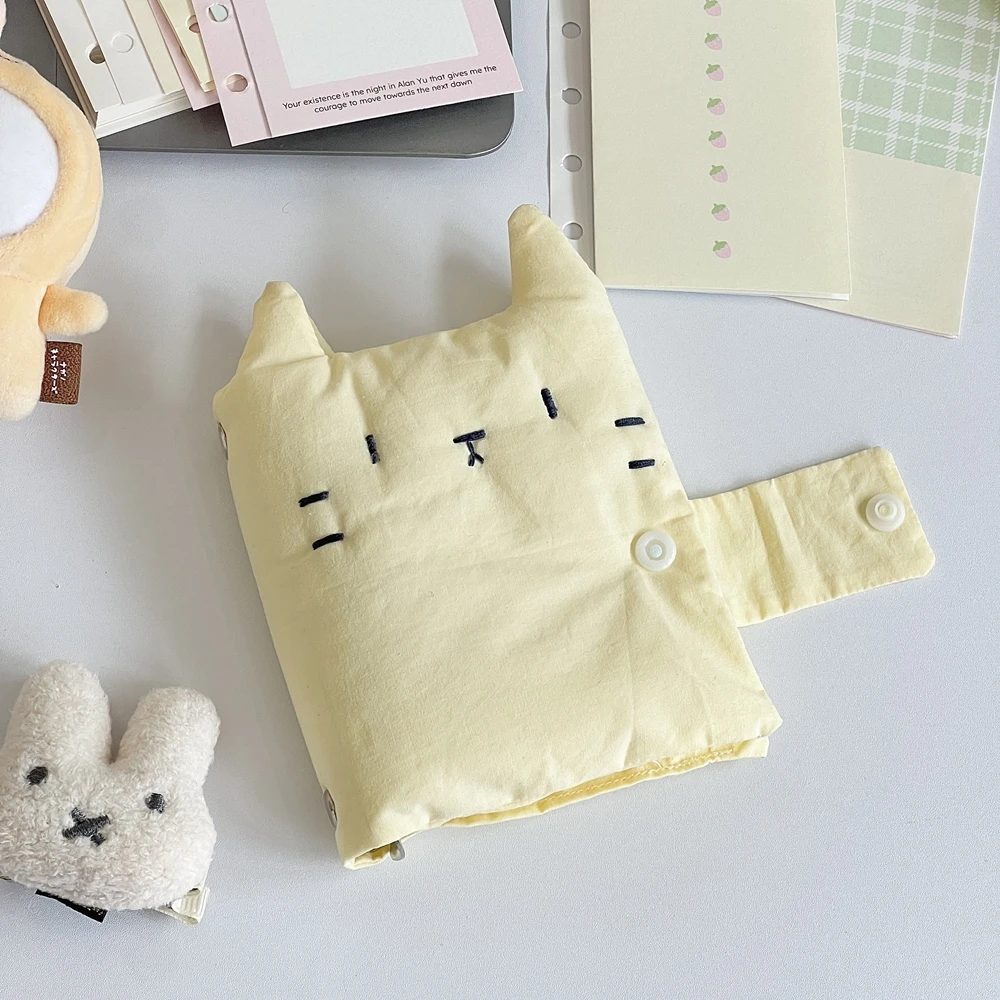 Milk Yellow Cute Kitten M5 Loose Leaf Photo Album Hand Book Handmade Fabric Notebook Cat Photo Album