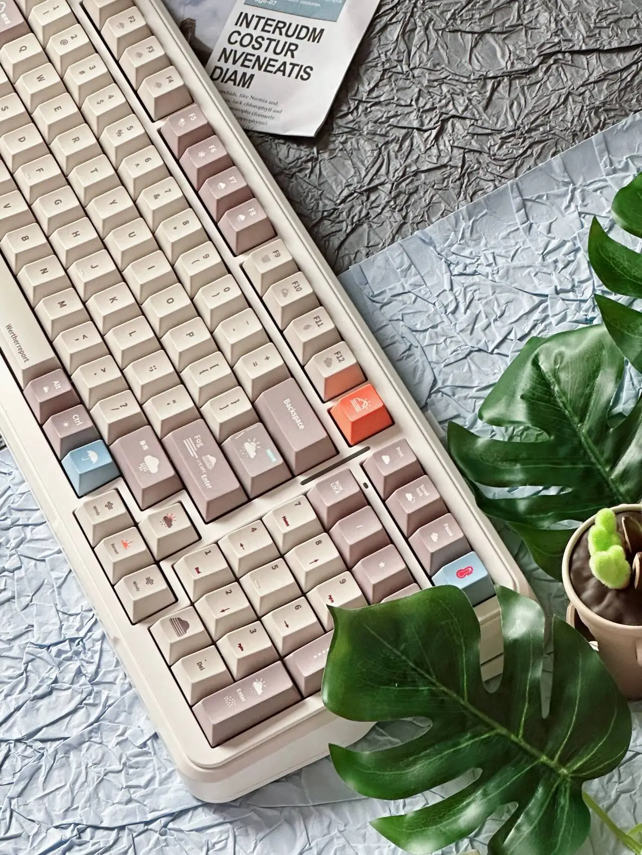 توقعات الطقس موضوع مجموعة كاملة من أغطية المفاتيح الإبداعية البسيطة PBT التسامي Keycap للوحة المفاتيح الميكانيكية MX