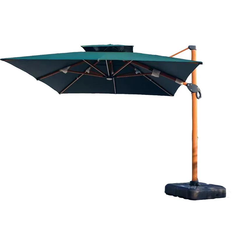 

Courtyard Restaurant Double-layer Square Sun Umbrella Outdoor Shade Villa Security Guard Box Side Roman Umbrella
