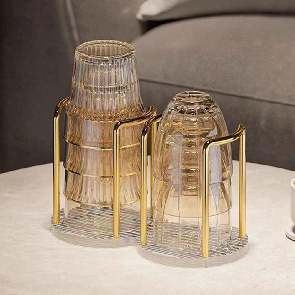 New Disposable Cup Storage Holder Water Tea Cups Dispenser Rack Shelf with Longer Stick Mug Display Stand Home Organizer