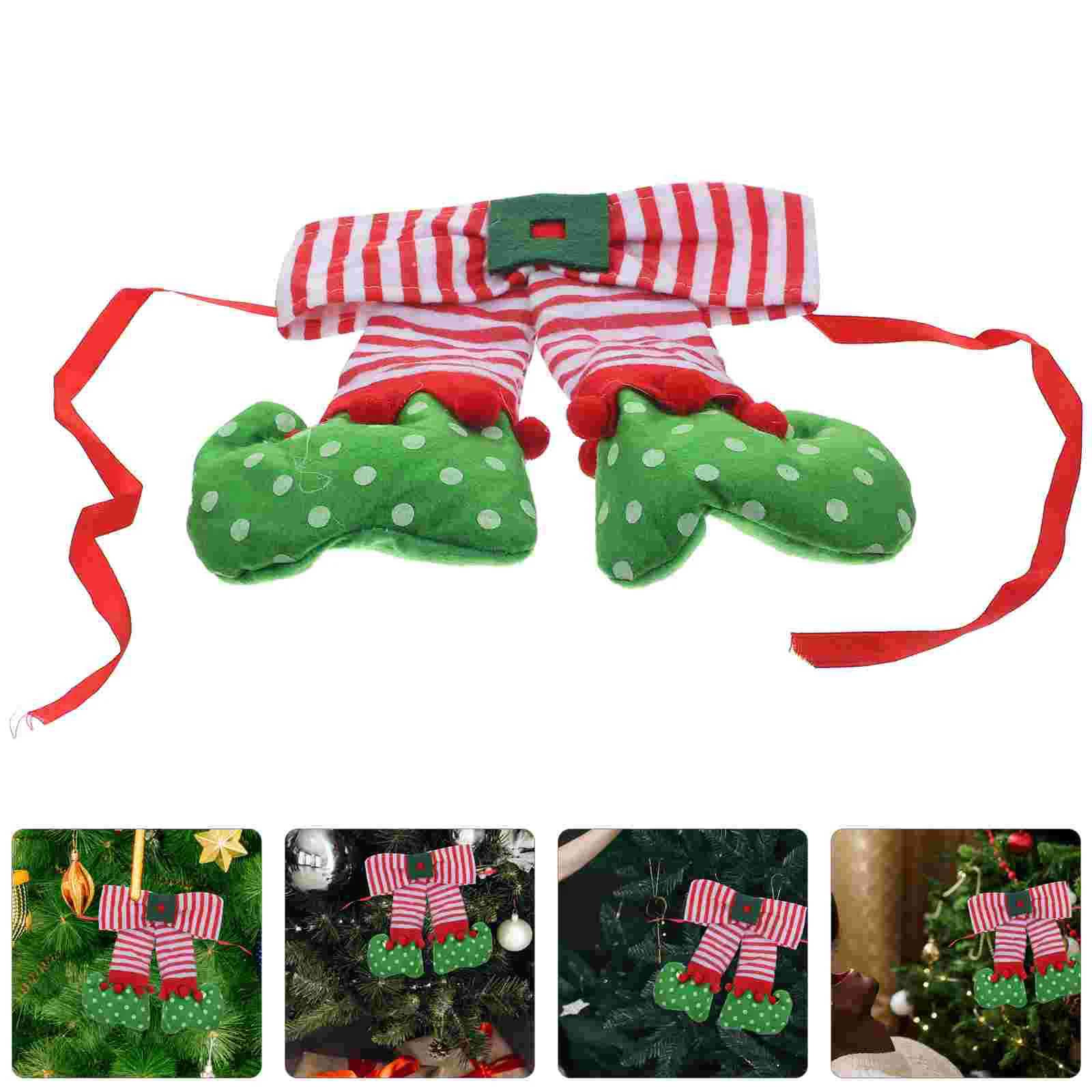 Ornaments for Christmas Tree Hanging Bow Tie Stockings Hangers Elves Candy Cane Decorations