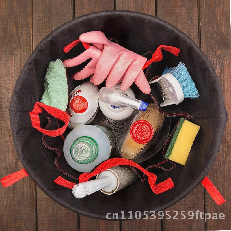 Portable Garden Tool Kit with Oxford Cloth Bucket Bag - Electrician's Tool Box Waist Bag Medium Size 210x220 Load-Bearing 10KGS