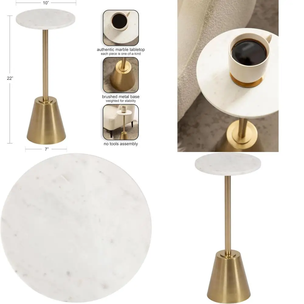 Round White Marble …