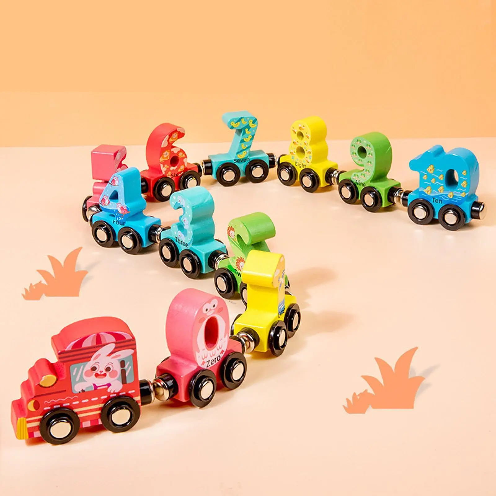 مجموعة ألعاب قطار الأرقام المغناطيسية للأطفال، مجموعة ألعاب ديكور هدية العيد، لعبة تعليمية للأطفال الصغار والبنات والأولاد في المنزل