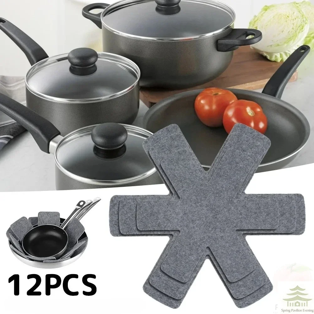 Pot and Pan Protectors 12Pcs Pot Dividers Pad Non-woven 3 Sizes Pans Separator Pads for Protecting Separators Pads Cookware image 3