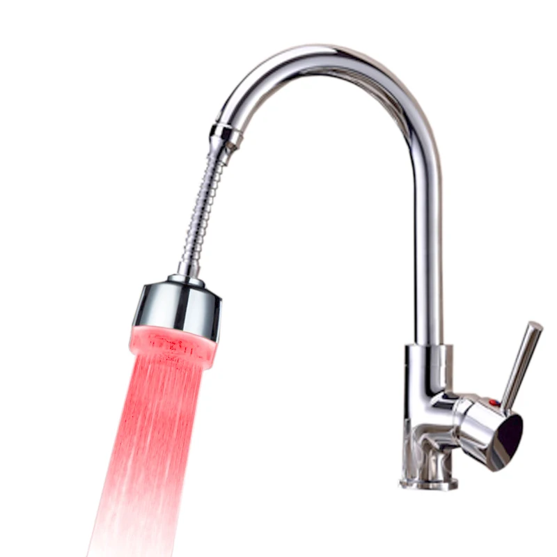 Red Mini Kitchen Bathroom Accessories Cocina Pure Glow LED Light Water Stream Torneiras Cozinha Faucet Aerator