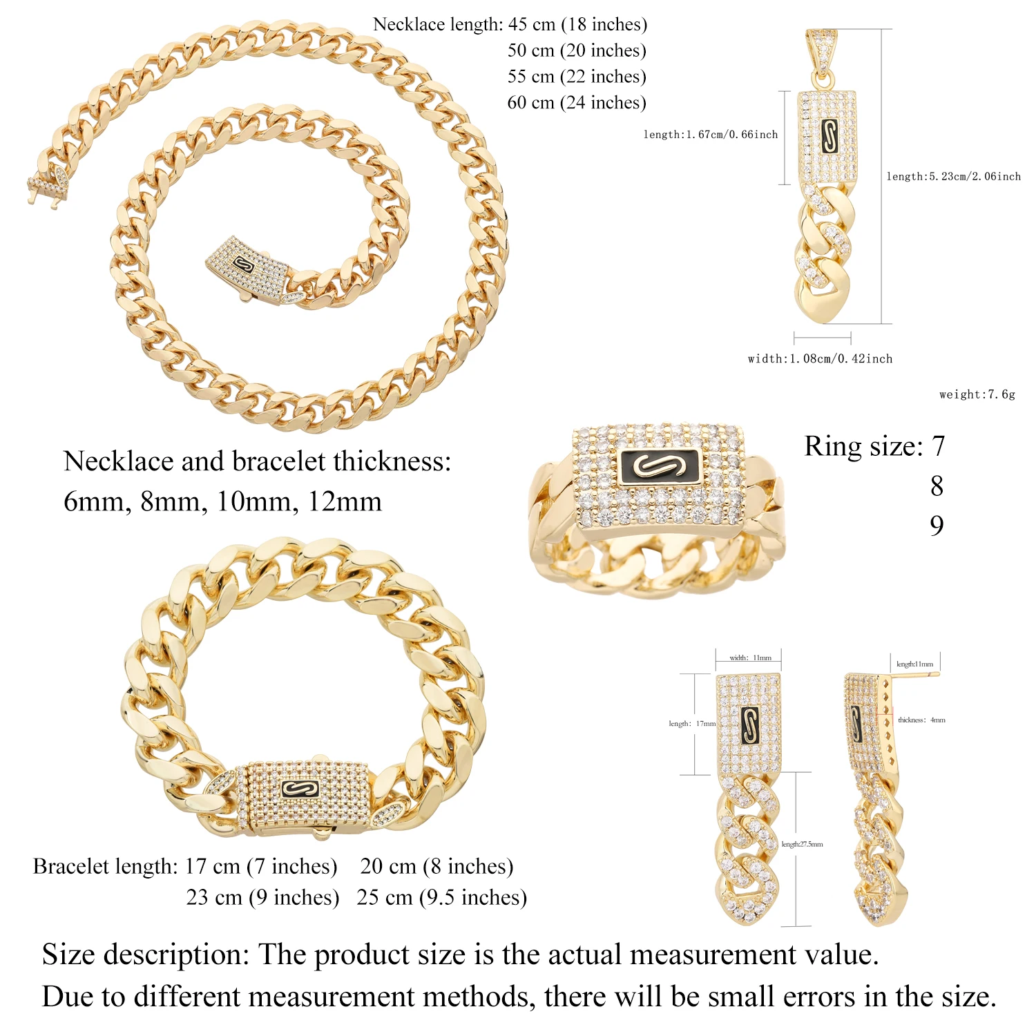 VCT brand luxury jewelry Monaco chain jewelry set combination low price promotion men and women set gift free shipping