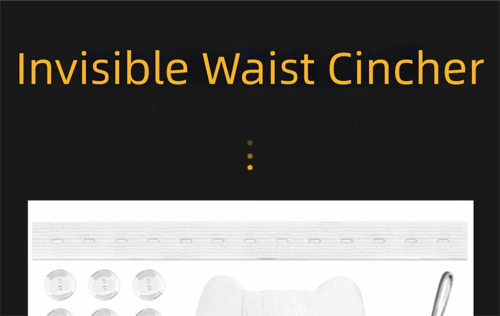 Adjustable Invisible Belt Tightener Set Invisible No-Sew Elastic Waist Band Extender Seamless Trouser Buckle Women Men Jean Pant