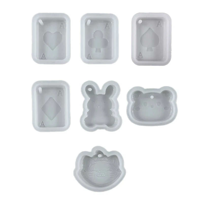 Silicone Resin Moulds with Hole Different Shapes Resin Casting Molds Sign Molds Craft Molds for DIY Hand-Making Pendant