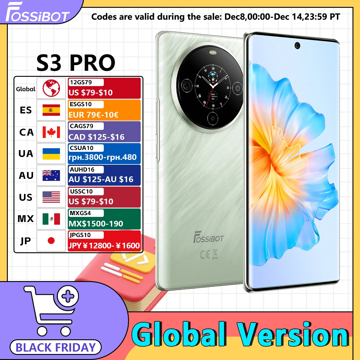 FOSSIBOT S3 PRO Smartphone Android 14 6.67