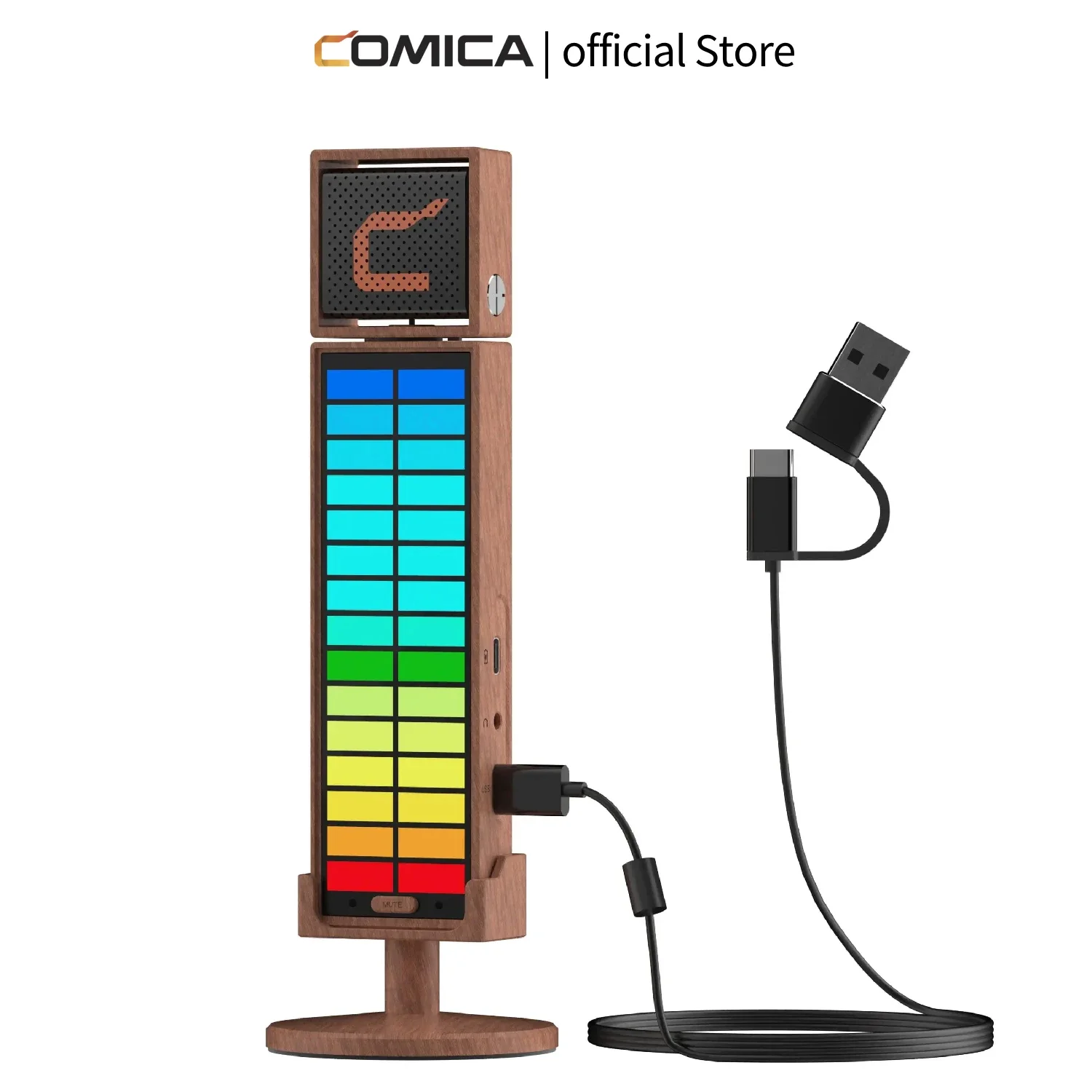 

Comica RGB Umic Cardioid Condenser USB Microphone for PC Laptop Smartphone Xbox PS4/5, for YouTube Twitch Gaming Streaming