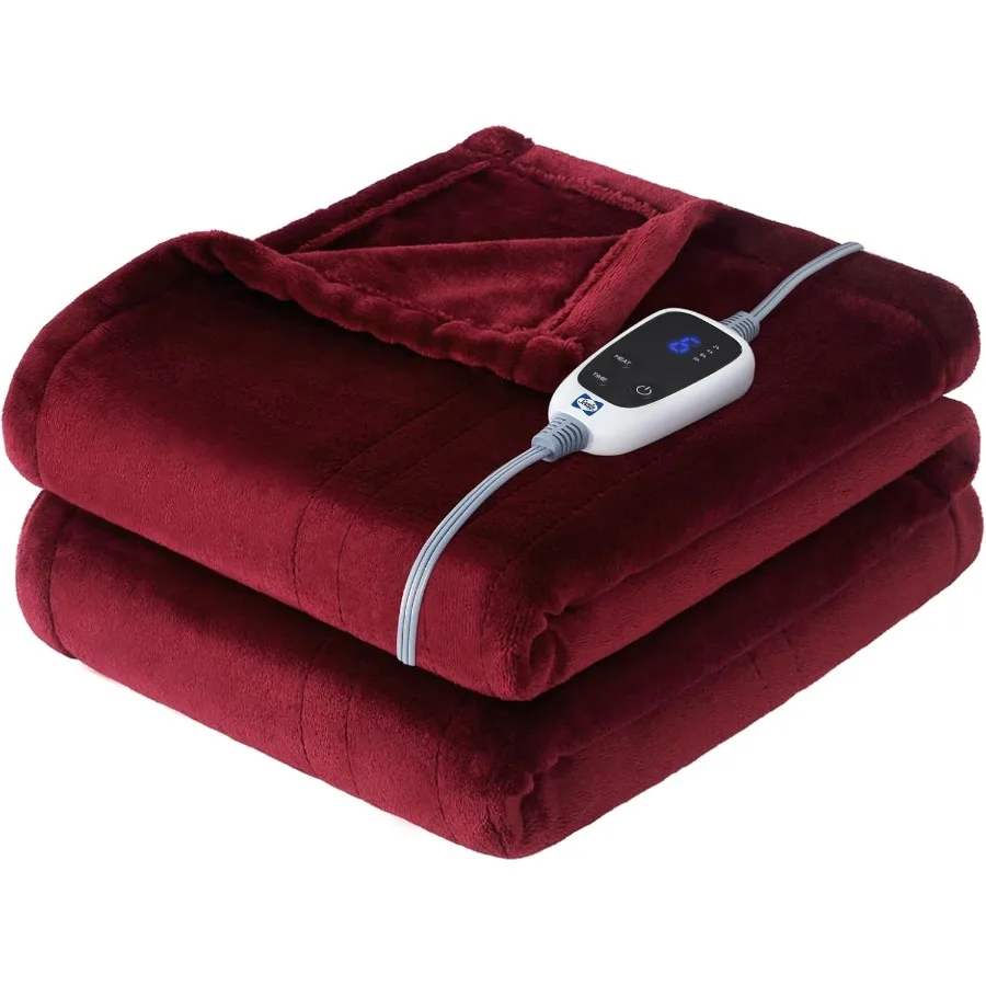 

Heated Blanket Throw Soft Flannel Electric Blanket with 6 Heat Settings and 2-10 Hour Auto Shut Off Fast Heating with ETL Certi