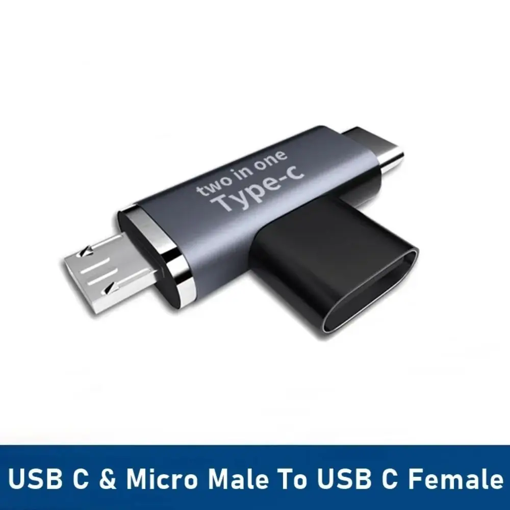 USB Adapter 2 in 1 Type C Adapter Micro/IOS /Dual Type C Male USB C Female Type C OTG Adapter T-shaped Universal USB-C Converter