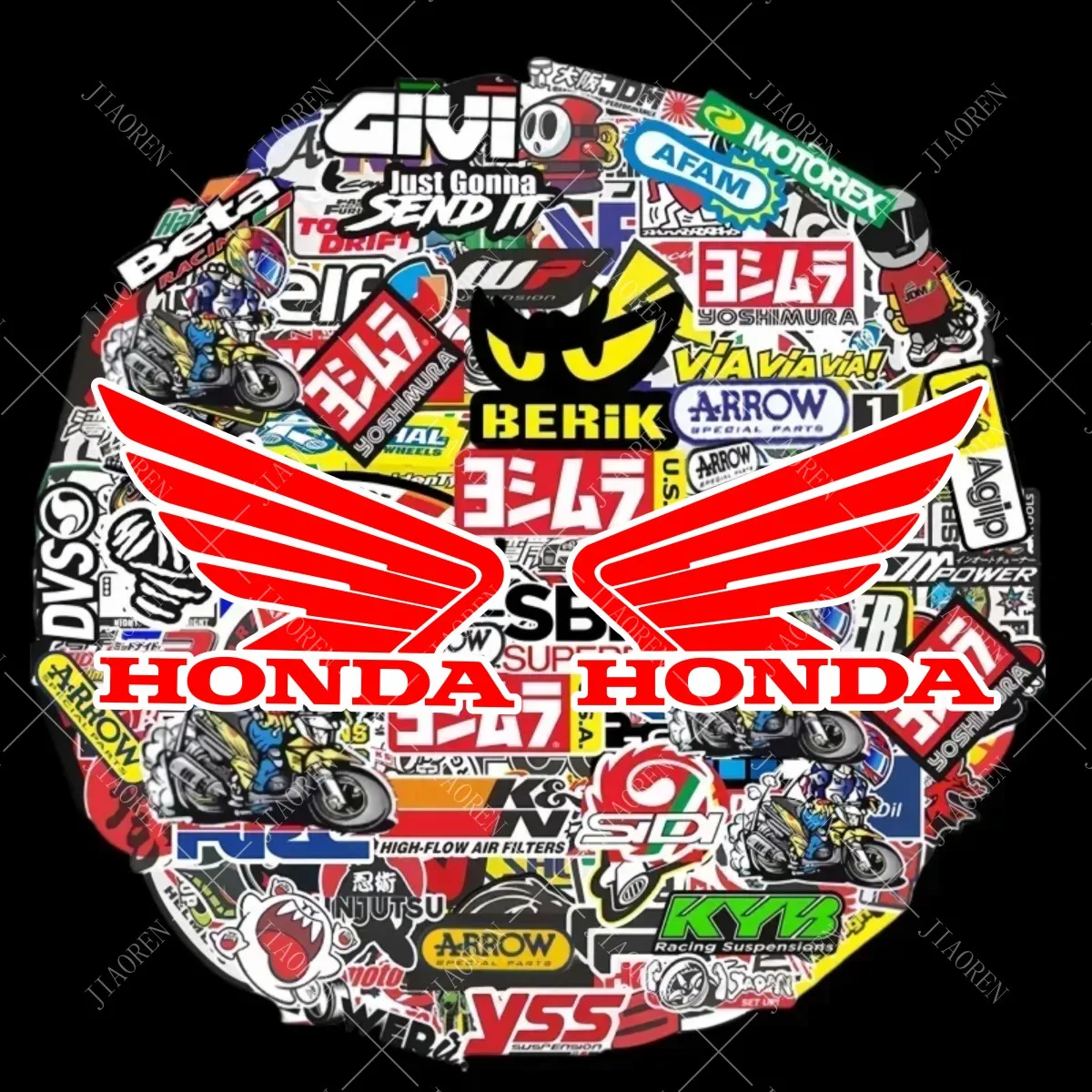 40/80/120pcs Random Motorcycle Stickers Decals Car Bike Helmet Tank Racing Sponsor Logo Set