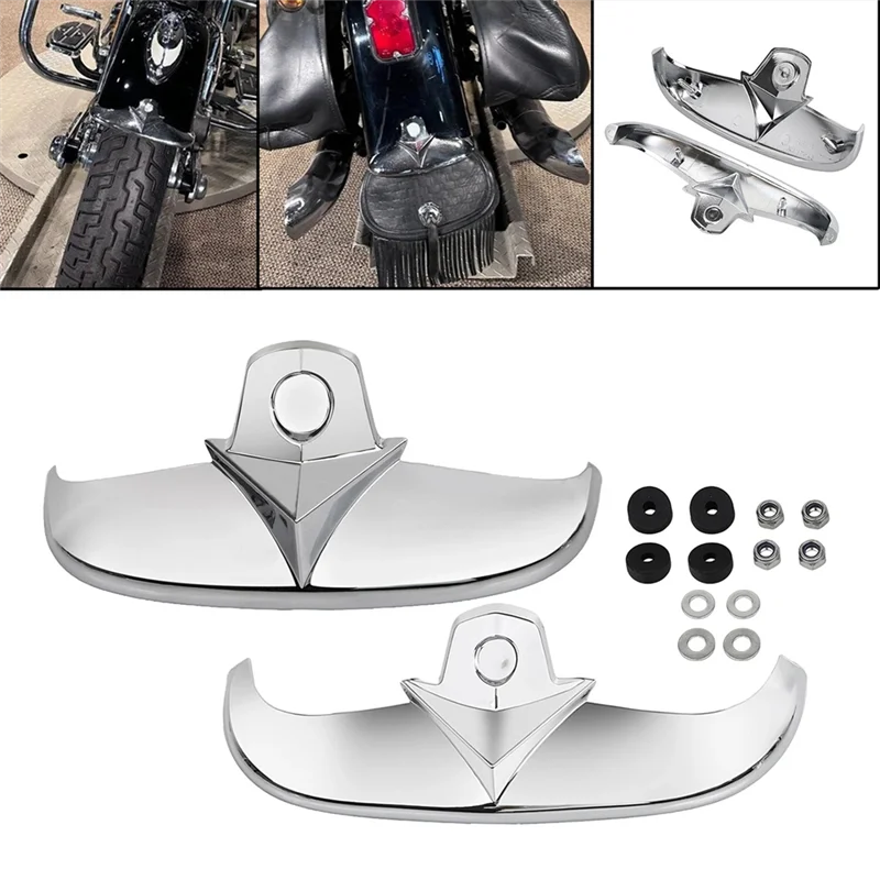 

Top!-Chrome Fender Tip Trim Kit For FLSTS Heritage Springer Motorcycle Rear Front