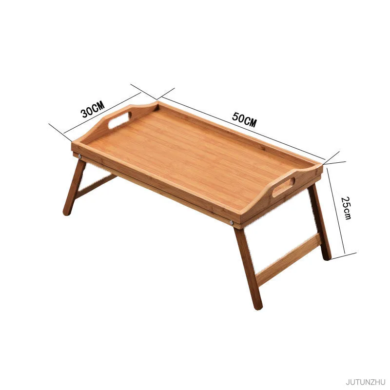 휴대용 천연 대나무 침대 트레이, 아침 식사 노트북 책상, 독서 게임 책상, 접이식 테이블, 유용한 간단한 주방 도구, 50x30x25cm