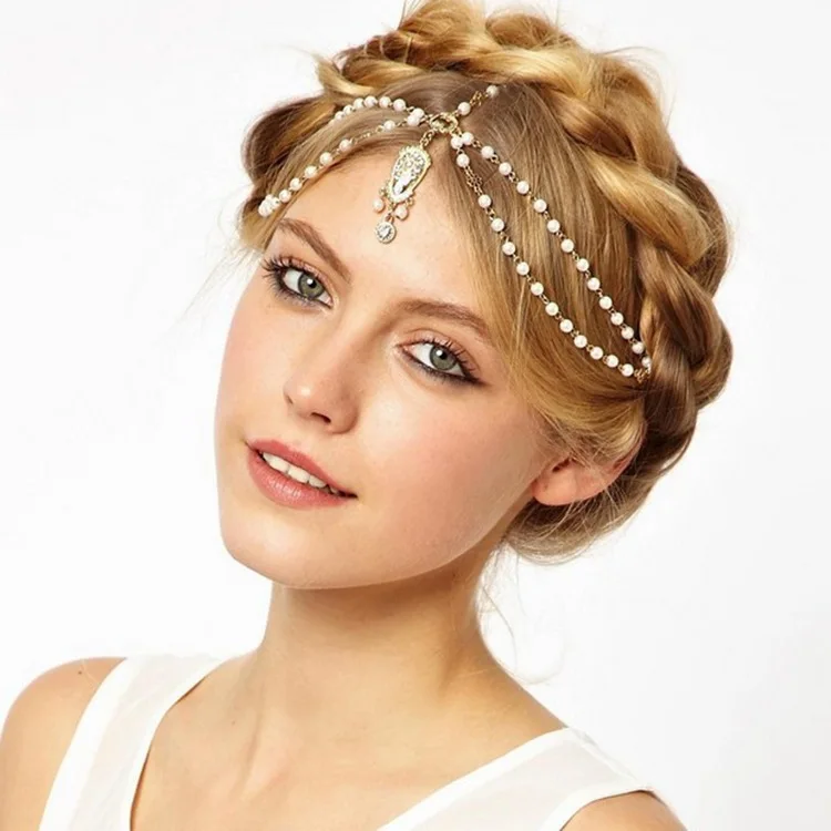 

n Pearl Headband Women's Faion Jewelry Accory Rhinestone Baroque Princ Hip Hop Sle Alloy Silver Gold Plated