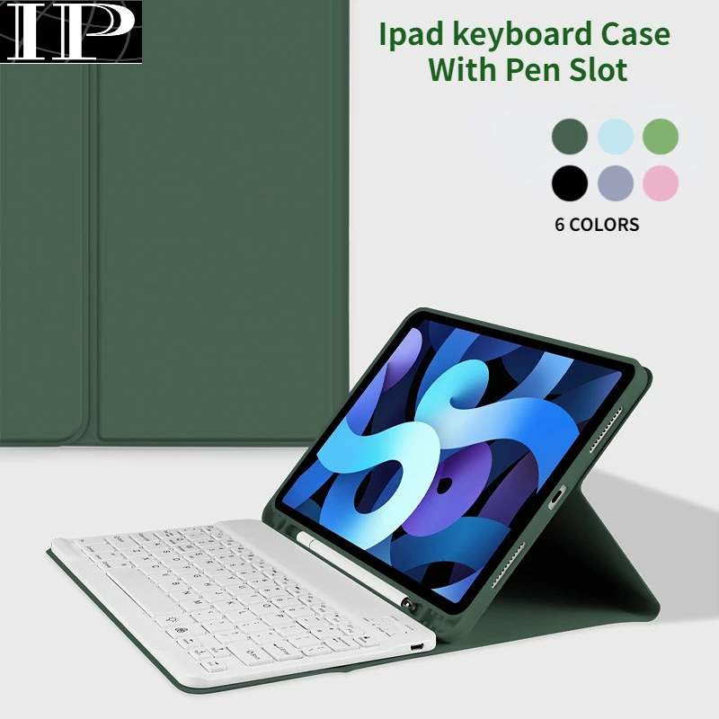 

Applicable Ipad Keyboard Case with Pen Slot Tablet Silicone Soft Case Air Anti-drop Leather Case