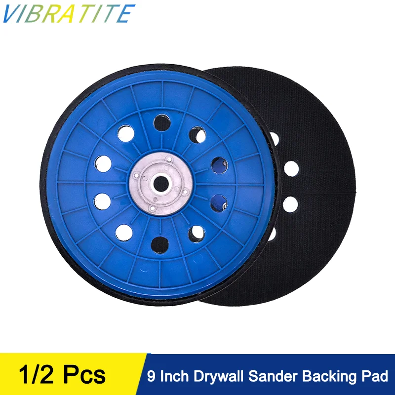 9 Inch Drywall Sander Backing Pad 1/2Pcs M14 Thread Hook & Loop Sanding Pad Replacement Sanding Disc for Wall Polishing Grinding