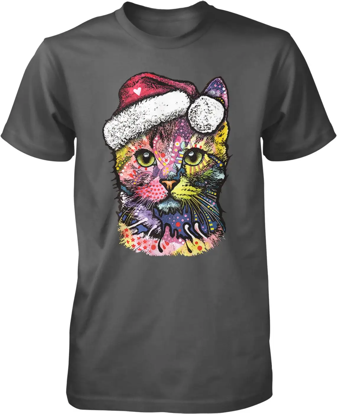 Christmas Cat with Santa Hat Men's T shirt NOFO_00814