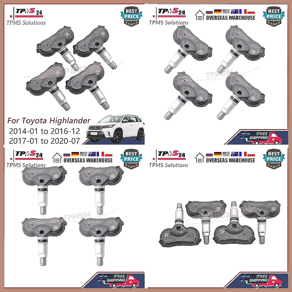 

4 шт. датчик TPMS 315 МГц для Toyota Highlander 2014-2020 гг. без умного ключа монитор давления воздуха в шинах 42607-0R010