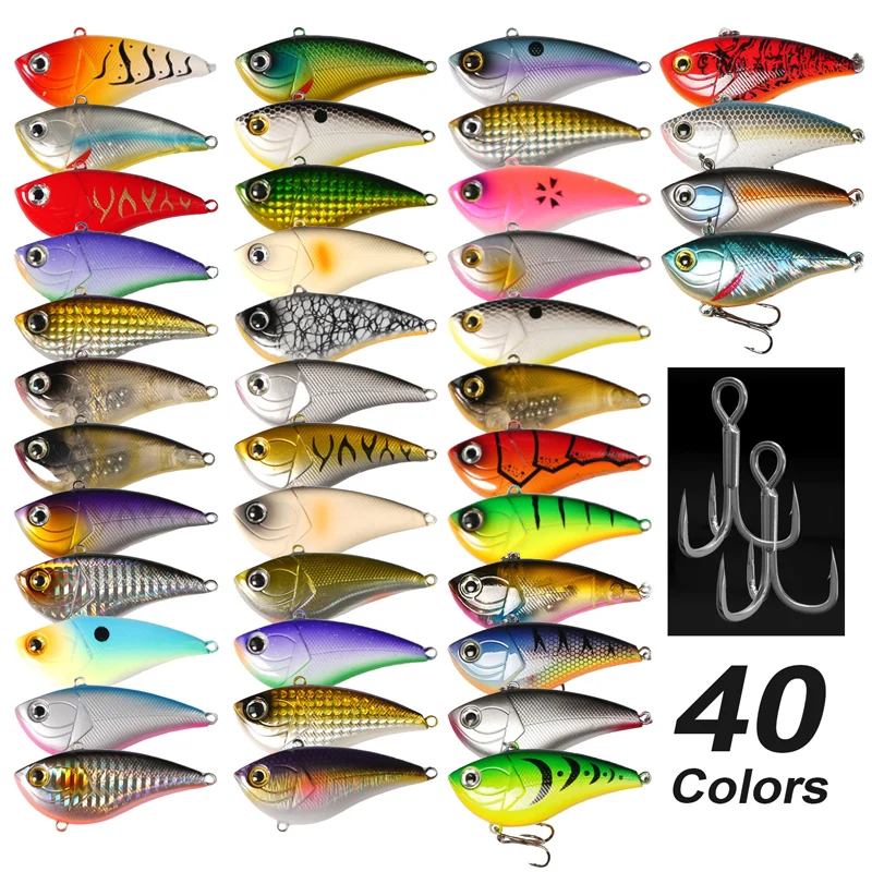 

wondersee 40 Colors 70mm 15g Flutter Vibration VIB 3D Long Casting Sinking Wobbler Fishing Lure Hard Bait Crank Pike Wholesale