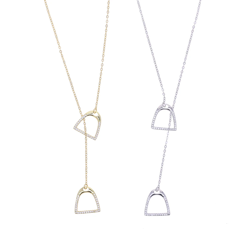 جديد 925 فضة الوهق طويل الحصان قلادة قلادة القلب السيدات عاشق الفروسية القلائد النساء المجوهرات