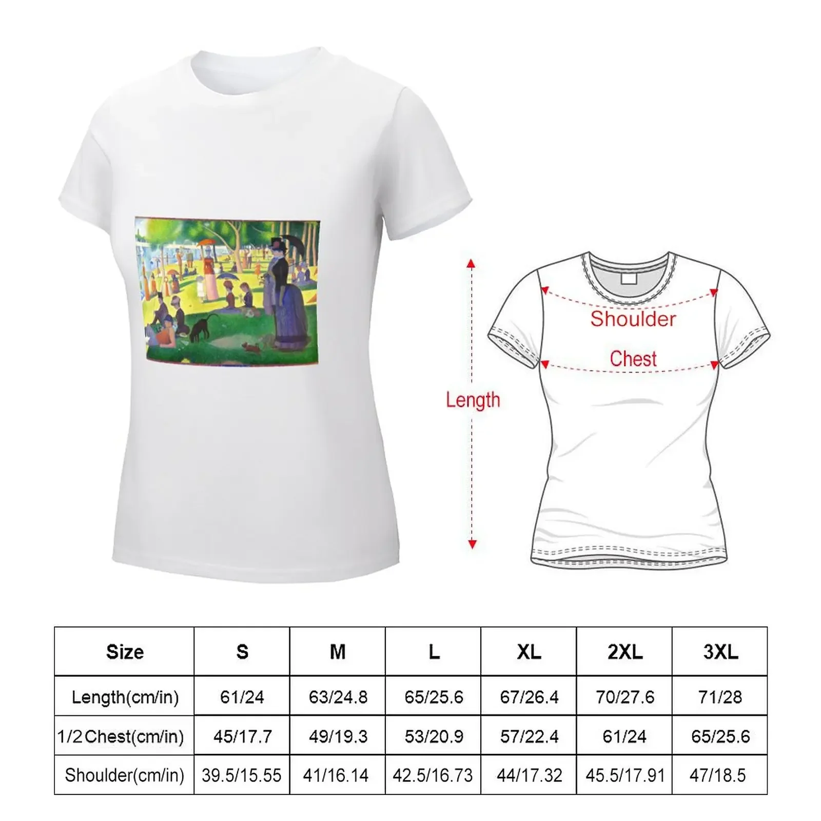 Georges Seurat A Sunday On La Grande Jatte T-shirt funny tops anime clothes womans clothing