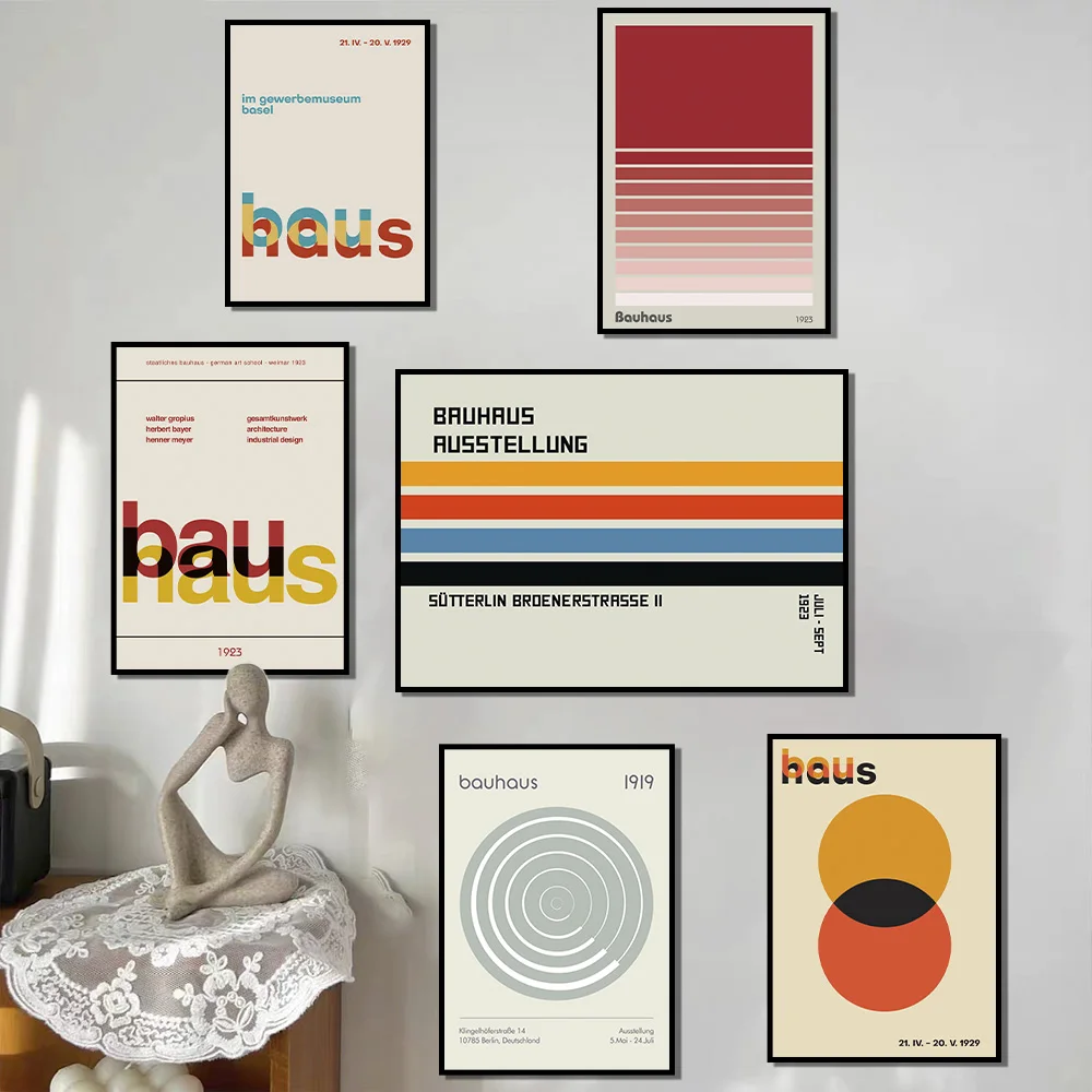 Abstrakte Bauhaus Minimalistische Geometrie Ästhetische Wandkunst Poster Drucke Bild Leinwandgemälde für Wohnzimmer Heimdekoration