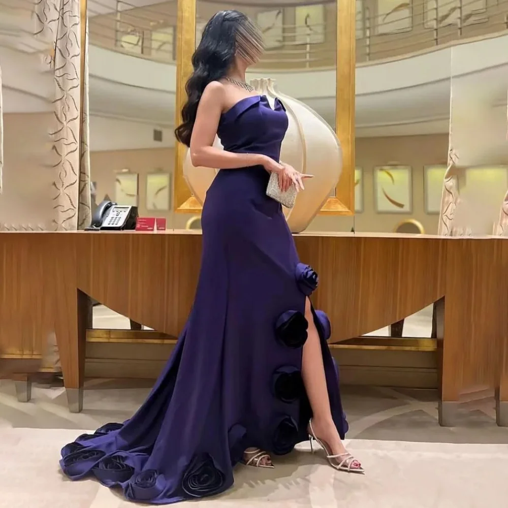 

Изысканное вечернее платье с оборками по индивидуальному заказу. Очаровательное платье для выпускного вечера с высоким разрезом и цветочным принтом. Элегантное вечернее платье без рукавов. فساتين условия.