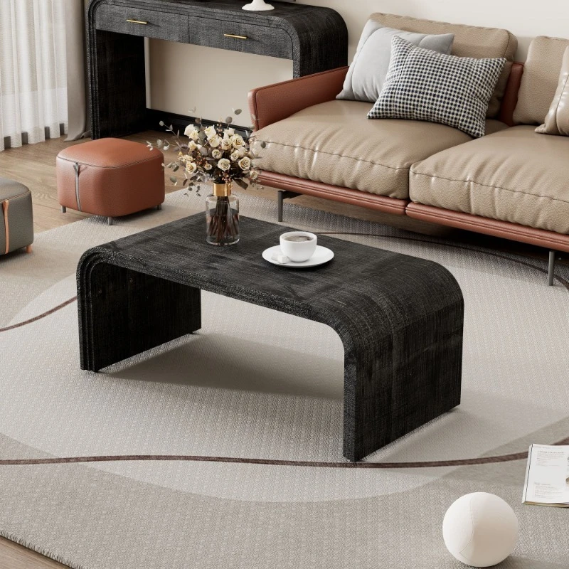 Minimalist style design coffee table natural wood grain desktop living room or dining room
