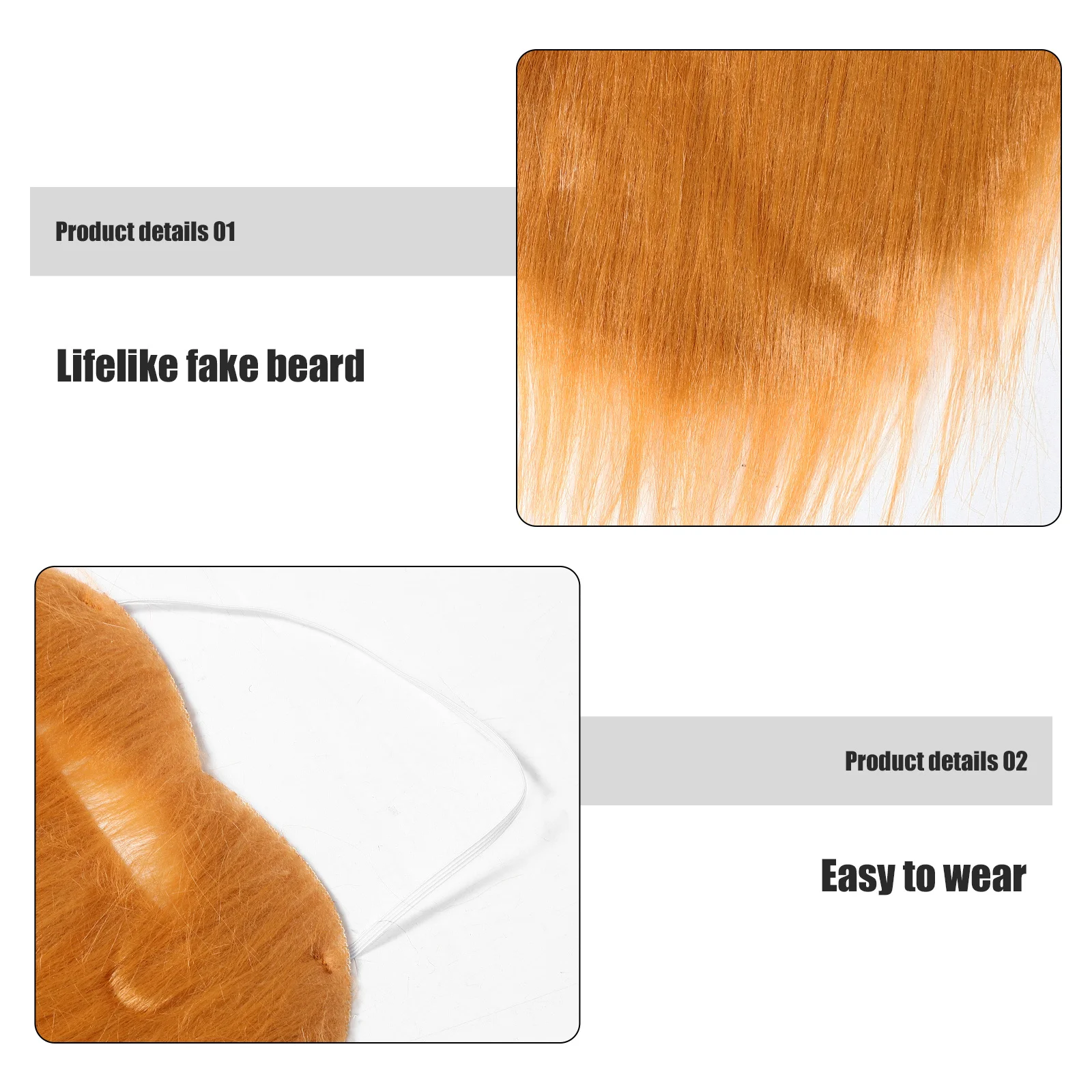 Fausse barbe longue et réaliste pour Halloween, pour hommes, Costume de Cosplay, accessoires de fête, cheveux du visage amusants, fausse moustache