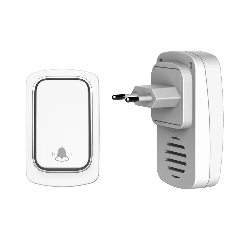 Self powered  Wireless Doorbell QX-001, Remote Control Bell Calling Ring  38 Chimes 4 Volumes EU Plug AC 100-240V Plug and play