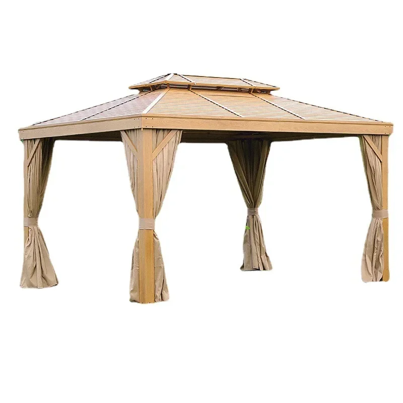 

Outdoor gazebo, villa garden, activity awning, wood grain tent courtyard scenic roof shed, sun shed furniture