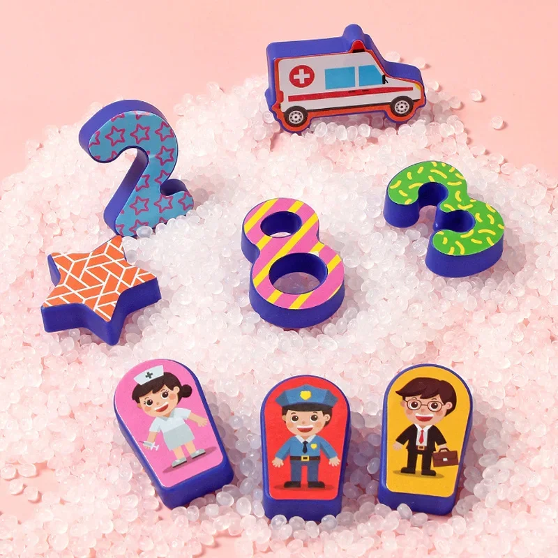 Montessori Kinderspeelgoed Educatief Plastic Drukke Bordspellen Kinderen Wiskunde Peuter Geometrisch Blok voor Babysorteerder Magnetisch Vissen