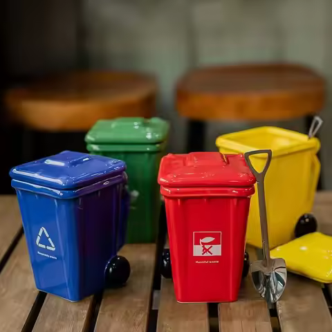 Creative Trash Can Ceramic Mug Ins High Aesthetic Mugs Birthday Funny Gift Dormitory Student Water Cup Drinkware