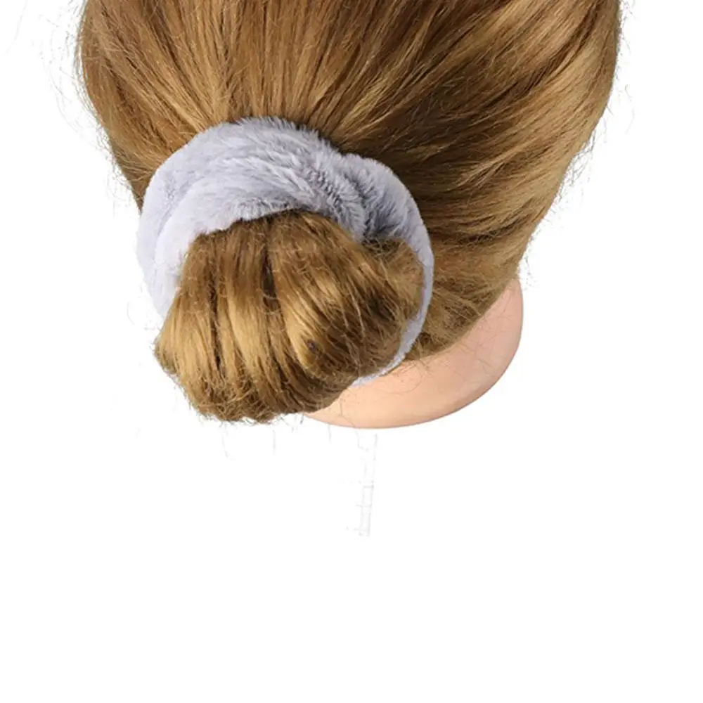 

Женская зимняя резинка для волос из искусственного кроличьего меха, аксессуар для прически, держатель для хвоста, резинка-скранчи