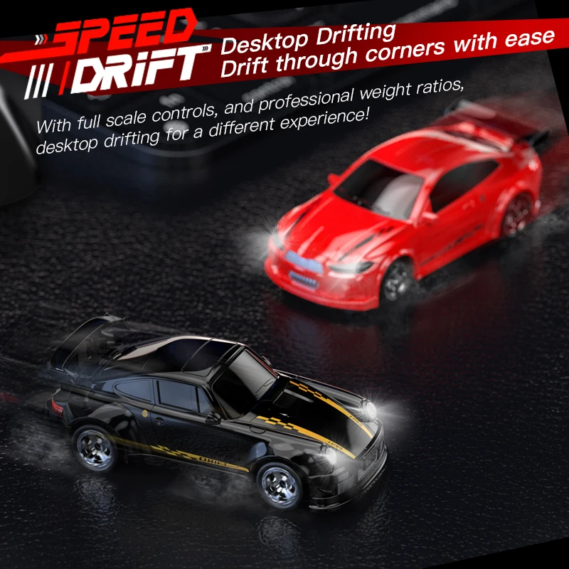 1:64 RC 4 輪駆動ドリフト高速車 2.4 グラム LED フルスケールデスクトップレーシングリモートコントロール車両子供のおもちゃ男の子ゲーム