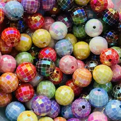 Wholesale 15mm beads Acrylic Faceted Beads for DIY Beads Jewelry Making Handmade Keychain Crafts Accessories