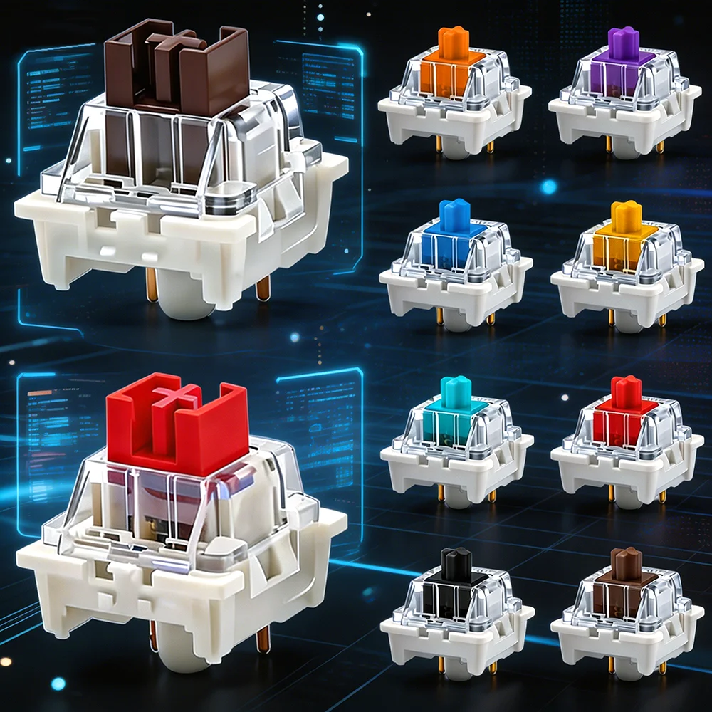 110Pcs Outemu Switch for Keyboard 3Pin Linear Tactile Clicky Silent Switch for Mechanical Keyboards Gray Red Blue Gaming Switch