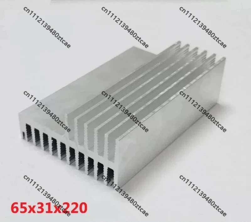10pcs Profiled Power Tube Aluminum Radiator Heatsink Cooling Fin 65*31*220mm Amplifier Electronic Heat Dissipation Cooling Parts