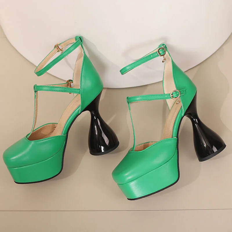 Fashion Heels Design Women Sandals Summer Shoes for Lady Nightclub Pumps 12cm High Heeled Sandals Platform Women Shoes WSH5047 image 4