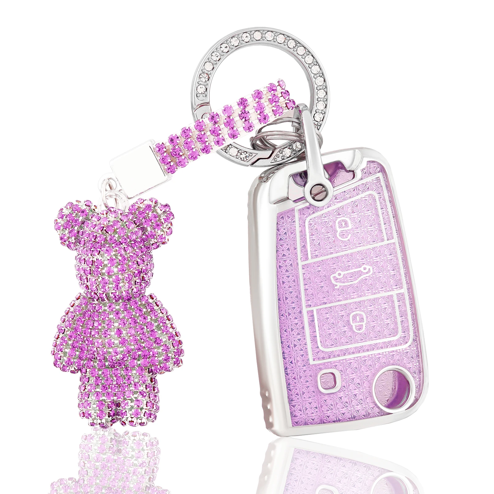 

Мягкий чехол для автомобильного ключа из ТПУ, брелок для VW Polo Skoda Octavia A7 Kodiaq Seat Ateca Leon Golf 7 MK7 VII Tiguan, защитный держатель