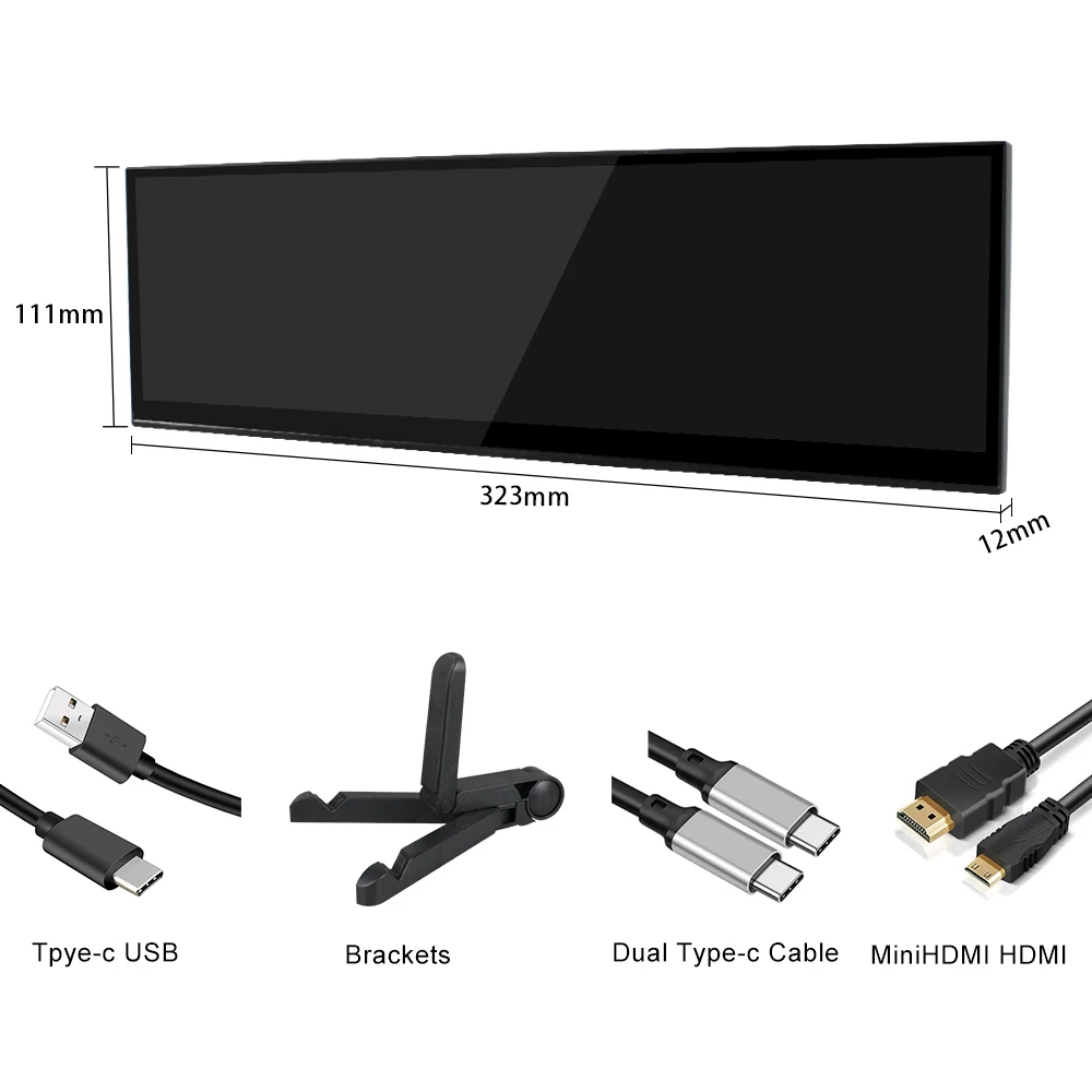 12.7 Inch monitor 2K barTouchscreen 2880x864 IPS NV127H4M-NX1 For billboard bulletin board Aida64 monitor