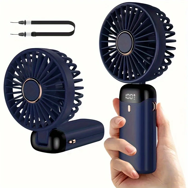 

Compact USB Portable Handheld Fan - Foldable, Neck Hanging Design - Personal Cooling Solution for School, Office, - 1pc