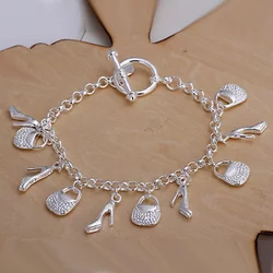 New Fashion Gift For Women Girl Beautiful High Quality Silver Color Jewelry Charm Bracelets Factory Price Free Shipping