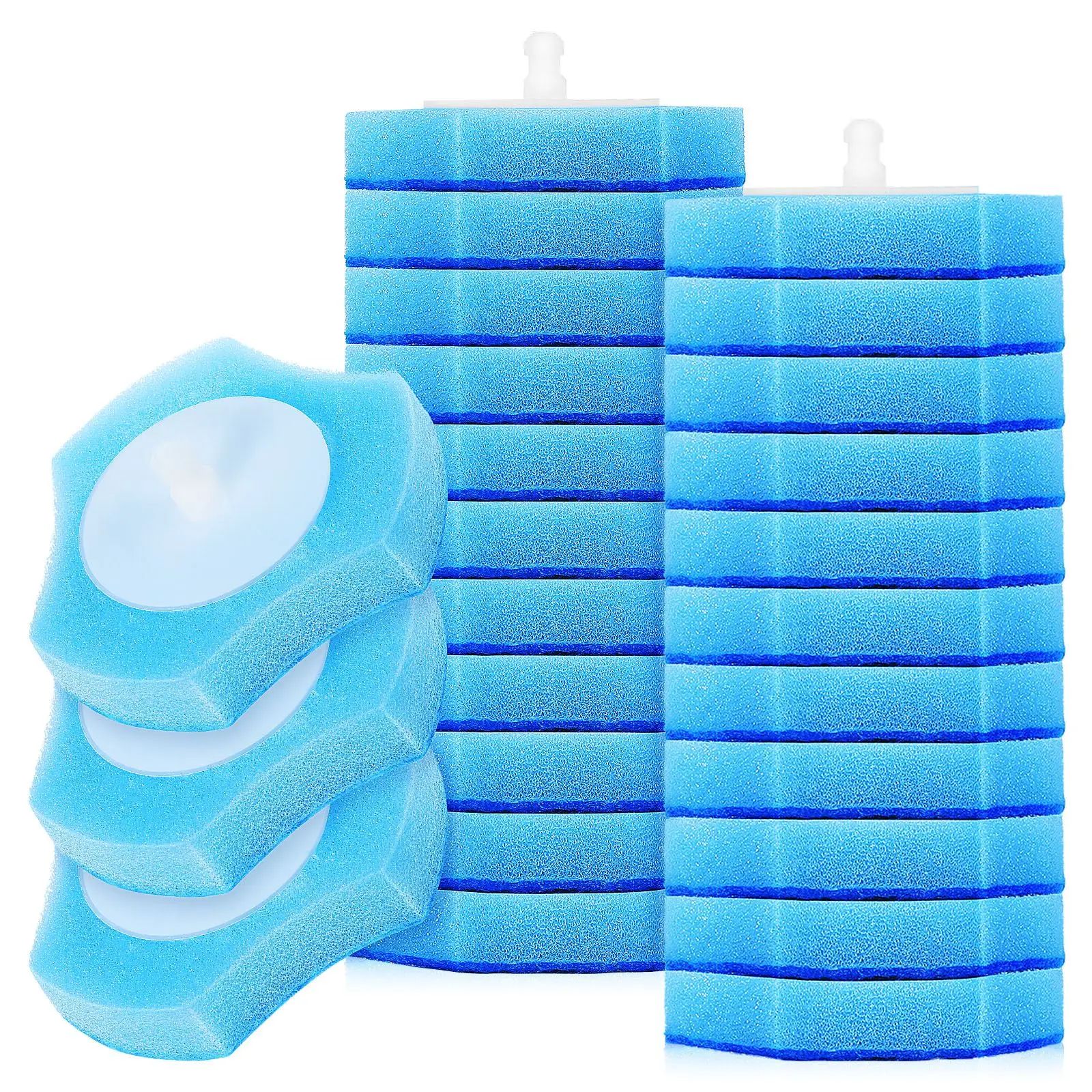 30pcs Disposable Toilet Brush Refills Sponge Brush Heads Toilet Cleaner Replacement High Quality Cleaning Sponges Heads