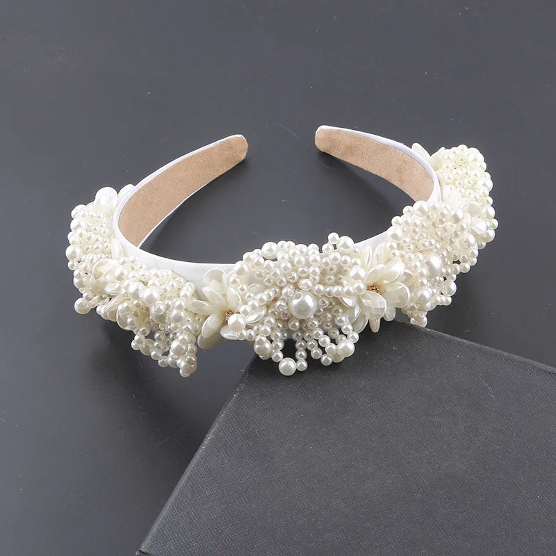 New fashion clear wind inlaid pearl flower particles personalized headbands ladies prom party hair accessories headwear 934